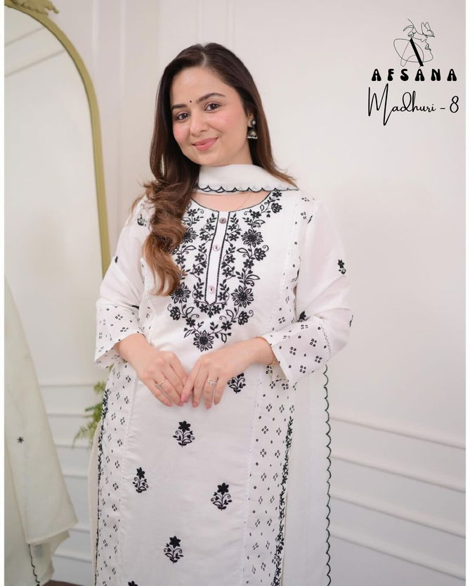 Madhuri 8 By Afsana Afghani Style Cotton Embroidery Kurti With Bottom Dupatta Wholesale Market In Surat